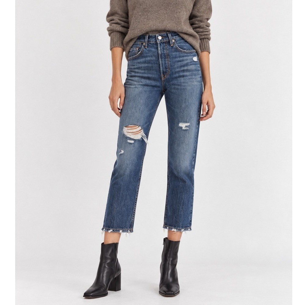 Levi's 501 Crop Jeans Women's W30 L26 Market Grammar Light Blue High Rise